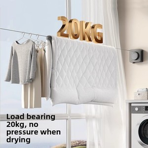 Outil magique rétractable d'intérieur moderne corde métallique en acier sans perçage cintre suspendu pour balcon salle de bain corde <span class=keywords><strong>à</strong></span> <span class=keywords><strong>linge</strong></span> invisible - Product Image 2