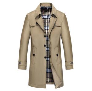 Manteau en coton à simple boutonnage pour hommes, vêtements longs à capuche, coupe-vent de couleur unie, grande taille, - Product Image 5