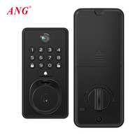 Serrure de porte intelligente avec caméra à télécommande, empreinte digitale, mot de passe, verrouillage automatique, compatible avec l'application Tuya WiFi, déverrouillage intelligent