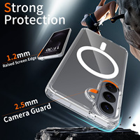 Étui de téléphone de luxe transparent anti-jaunissement N52, magnétique puissant, anti-chute, résistant aux chocs pour Samsung S23 S24 S25 S26 Plus ultra