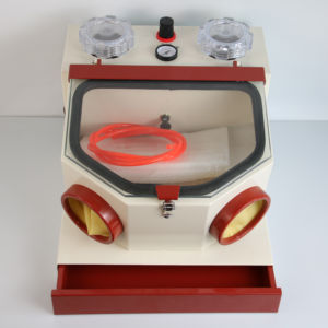 Sabbiatrice Dentale a Due Penne + Due Serbatoi con Luce LED e Ampia Finestra di Visualizzazione, Macchina per Sabbiatura con Controllo a Pedale - Product Image 2