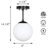 Luminaires en verre ETL en stock aux États-Unis, luminaires de plafond en forme de globe, semi-encastrés, pour la maison, le salon