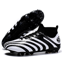 Chaussures de football professionnelles Luson imprimées en 3D, respirantes, avec semelle extérieure en cuir et empeigne en tissu pelucheux, confortables et personnalisables.