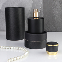 Flacon de parfum noir de luxe en gros, flacon de parfum vide en verre serti de 100 ml avec emballage en boîte