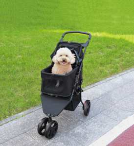 1 पालतू ट्रॉली में लक्जरी 3 में 360 डिग्री 3 पहिया बड़े कुत्ते की यात्रा को तह हटाने योग्य वाहक के साथ - Product Image 2