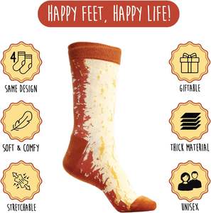 <span class=keywords><strong>Chaussettes</strong></span> personnalisées professionnelles en forme de pain et de bagel, lot de 4, <span class=keywords><strong>chaussettes</strong></span> fantaisie sur le thème de la pâtisserie, cadeau unisexe pour les passionnés de pâtisserie - Product Image 3