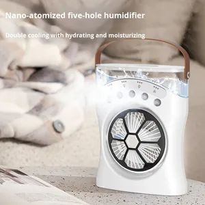 Portable Desktop Spray Fan USB Rechargeable Office Small Desktop Air Cooler Fan Air Conditioner With Handle Light Cooler Fan - Product Image 3