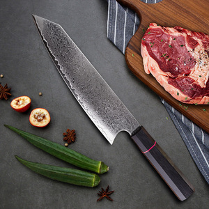 Couteau Kiritsuke Premium 8 pouces, lame en acier Damas, manche ergonomique noir, couteau de cuisine tranchant, idéal pour un cadeau de fête ou de nouvel an. - Product Image 2
