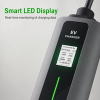 Station de recharge portable pour véhicules électriques 7kW 32A Type 2 avec câble de 5m, écran LED intelligent, chargeur de voyage et domestique pour véhicules électriques
