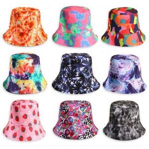 Wholesale New Fashion Maple Leaf Reversible Fisherman <b>Hat</b> Logo Custom Printed Bucket <b>Hats</b> - Product Image 2