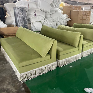 Canapé vert de haute qualité avec jupe, éponge hautement élastique, style vintage français, pour salon - Vente en gros Disen - Product Image 5