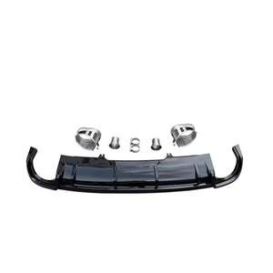 Nouvel arrivage : Diffuseur de pare-chocs arrière PNB pour Audi A4/S4 17-19 B9, style RS4, fixation par vis, découpes pour capteurs d'aide au stationnement - Product Image 4