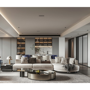 Meubles de chambre à coucher de luxe modernes de première qualité pour penthouse, ensemble complet de chambre à coucher pour hôtel 5 étoiles avec lit king size - Product Image 1