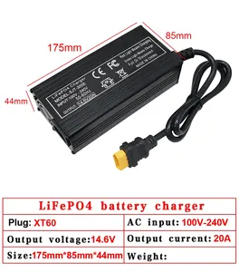 14.6V 20 110-220V 4S <b>12V</b> for Lithium Iron Phosphate <b>Battery</b> Pack XT60 XT90 Alligator Clip Smart 14.6V20A <b>Battery</b> Charge - Product Image 2