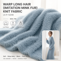 Warp Langhaar-Imitat-Nerzfell-Strickstoff 96% Poly 4% Sp 250GSM 159cm Weich Warm Haarig Gemütlich Dehnbar Gefärbt Mädchen Pulloverkleid