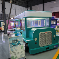 Kiosque mobile rétro unique au design classique et aux graphismes Tropical Wave |   Idéal pour les camions de nourriture mobiles pour la vente de glaces et de boissons