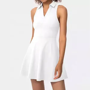 Mini robe de sport Slim à manches courtes pour femme, tenue de golf