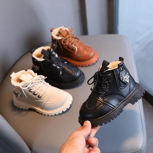 2025 unisexe enfants hiver <span class=keywords><strong>bottes</strong></span> courtes Style britannique doublé polaire chaud coton Martin semelle souple <span class=keywords><strong>bottes</strong></span> de neige pour garçons filles - Product Image 3