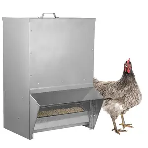 Custom Metal Poultry Automatic Chicken Feeder Chook Food Feeder With Lid