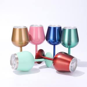Gobelet à vin isotherme à double paroi de 10 oz, gobelets à vin en acier inoxydable, verres à vin - Product Image 1