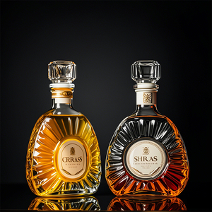 Bouteille en <span class=keywords><strong>verre</strong></span> de luxe personnalisée pour spiritueux, vin, vodka, tequila, <span class=keywords><strong>rhum</strong></span>, whisky, bouchons en caoutchouc pour sérigraphie - Product Image 4
