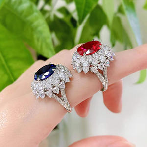 De Nieuwe 925 Zilveren 5-karaats 5a Zirkoonring Wordt Rechtstreeks Verkocht Door De Vrouwelijke Duivenbloedrode Edelsteenringfabrikant Van De Zware Industrie - Product Image 5