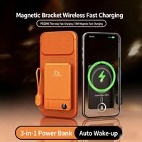 Batterie externe magnétique sans fil 5000 mAh 22,5 W GaN à charge rapide, ultra-mince en alliage d'aluminium avec écran LED et support, Type-C, vente en gros OEM