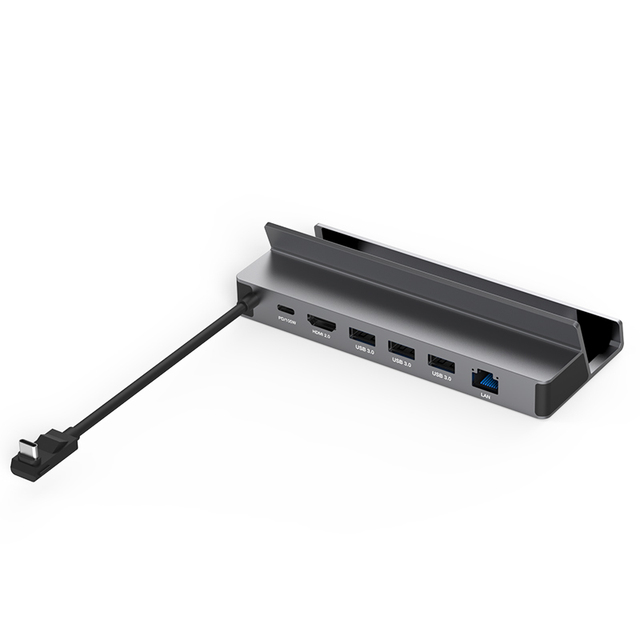 6-in-1 Type C HUB Docking Station 100W Fast Charge with 3xUSB3.0 Gigabit Network Port for Steam Deck/ROG for Ipad Macbook