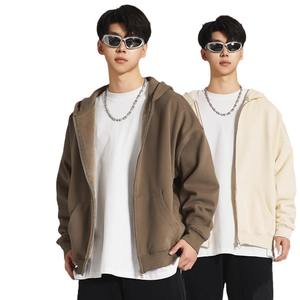 H5417 New Arrivals Custom Heavyweight 345g Fleece Liner Pullover Hoodies Cartoon Pattern <b>Stand</b> Collar Autumn Oversized - Product Image 3