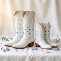 Bottes Western brodées pour femme, chaussures de marche antidérapantes pour fille, bottes de cowboy confortables pour femme, chaussures de créateur à talon épais pour femme