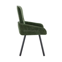 Chaise de salle à manger standard d'exportation, rembourrée en tissu, avec accoudoirs, structure robuste pour commandes en gros