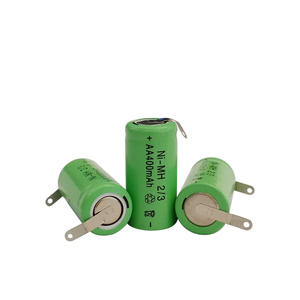Nikel-metal hidrit AA <span class=keywords><strong>2</strong></span>/3 boyutu şarj edilebilir pil lehim sekmeler ile, tam kapasite 400mAh, 1.2V, tıraş için - Product Image 3