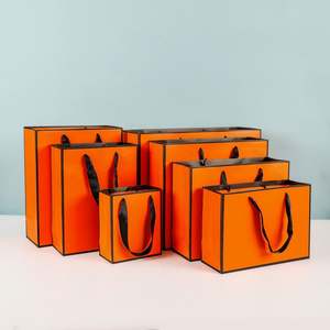 KM Customized Boutique <b>Jewellery</b> Golden Supplier Recycled Gift Paper <b>Bags</b> Wholesale with Ribbon Handle - Product Image 4