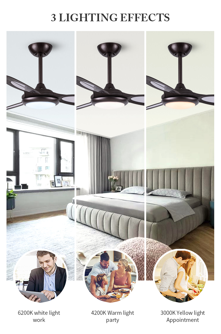 Breezelux Wholesale Factory Price 44 INCH Modern Flush Mounted Remote Control LED Ceiling Fan