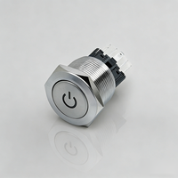 Interrupteur à bouton-poussoir métallique de 22 mm, instantané, anti-vandalisme, interrupteur métallique éclairé 22-A1 CE RoHS