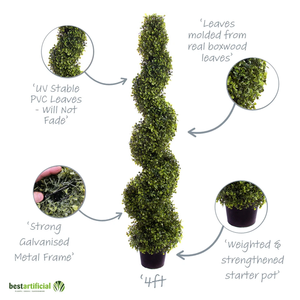 Arbre en spirale artificiel en buis, topiaire, décoration intérieure, <span class=keywords><strong>jardin</strong></span>, plante artificielle en pot, certifié UV, décoration d'hôtels - Product Image 3