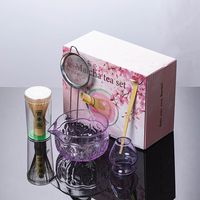 Ensemble de boîte-cadeau avec bol à matcha en verre, brosse à thé en bambou, design Japandi, qualité alimentaire, écologique, résistant à la chaleur, portable, pour usage domestique, personnalisé