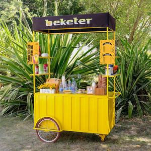 Nuevo Carrito de Café para Exteriores, Quiosco Portátil de Helados, Carritos de Comida de 3 Ruedas de Acero Inoxidable Resistente a la Oxidación, Puesto Móvil de Mercado Callejero - Product Image 6