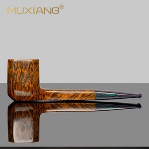Muxiang Wooden Smoking Pipe Straight Shape Handcrafted Briarwood Filtered Tobacco Pipe For Men - Product Image 4