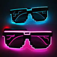 Lunettes de fête en cuir PVC avec lumières LED clignotantes - Alimentées par piles, antidérapantes, non toxiques, durables, pour une utilisation en intérieur, mariages, anniversaires, etc.