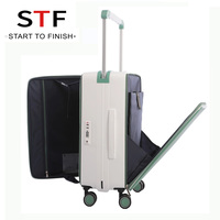 20 25 29 pouces PP 3 pièces ensemble de bagages pour ordinateur portable avant ouvert grand bagage à main sur valise à roulettes léger étanche bagages en gros