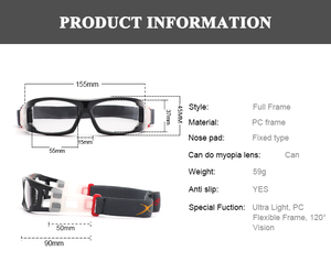 แว่นตาเลนส์ใสแว่นตาป้องกันการเลี้ยงลูกฟุตบอลวอลเลย์บอลแว่นตาฟุตบอลแว่นตาบาสเก็ตบอล - Product Image 6