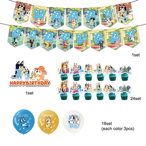 Décorations de fête d'<span class=keywords><strong>anniversaire</strong></span> sur le thème des chiens de dessin animé, ballons à empreintes de pattes, bannière, joli topper de gâteau pour animaux de compagnie, fournitures d'<span class=keywords><strong>anniversaire</strong></span> pour enfants - Product Image 3