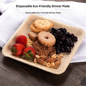 Assiettes jetables écologiques compostables en feuilles de palmier, assiettes biodégradables pour mariage, fête, camping, événement en plein air, nourriture - Product Image 5
