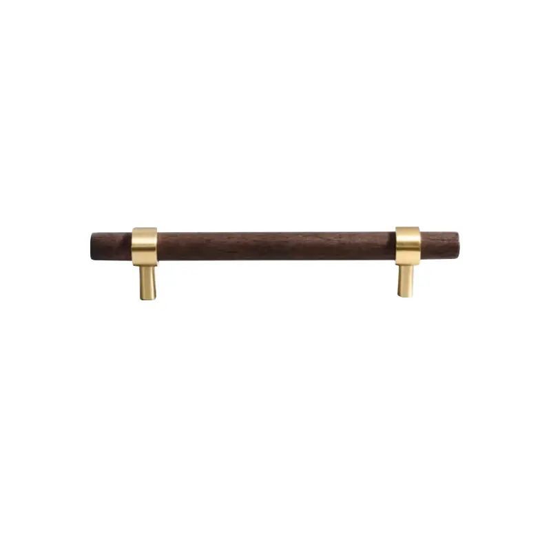 Walnut Brass xử lý rắn gỗ đồ nội thất ngăn kéo xử lý bằng gỗ t-hình dài xử lý tủ bếp sồi Knob