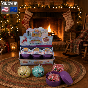 Boîtes de Noël en forme de rennes, Calendrier de l'Avent scintillant, Calendrier de l'Avent de Noël de 25 pouces, Ensemble Grinch avec lumière, Jouet Squishy en forme de boulette - Product Image 1