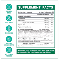 Capsules de probiotiques quotidiennes personnalisées en usine avec des enzymes digestives L-Glutamine Gut Health Support immunitaire Complément alimentaire
