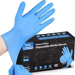 Tinture per <span class=keywords><strong>capelli</strong></span> senza lattice 4mil 5mil salone di bellezza 9 pollici polvere senza dita Texture <span class=keywords><strong>blu</strong></span> pesante 4mil 5mil guanti in Nitrile - Product Image 1