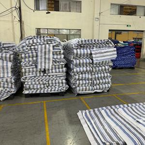 Striped PE <b>Tarpaulin</b> Sheet <b>Heavy</b> <b>Duty</b> <b>Waterproof</b> Roll High Durability Custom Color Size Options Construction Scaffolding Tarp - Product Image 1