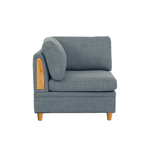 DB Contemporary Sofá de cuña con cojín de 1 pieza con tela Dorris de color acero y patas de madera para muebles de sala de estar para el hogar - Product Image 2